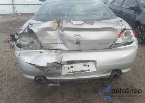 2006 Hyundai Tiburon Gt/Gt Limited/Se z USA, uszkodzony, nr VIN KMHHN65F96U215684